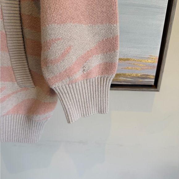 Varley Anthropologie Mayberry Blush, Zip Cardigan, Zebra pattern, small - Picture 5 of 5